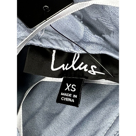 Lulu's Dusty Blue Mini Coquette Skater Dress size XS New With Tag, Lined, - Picture 4 of 9